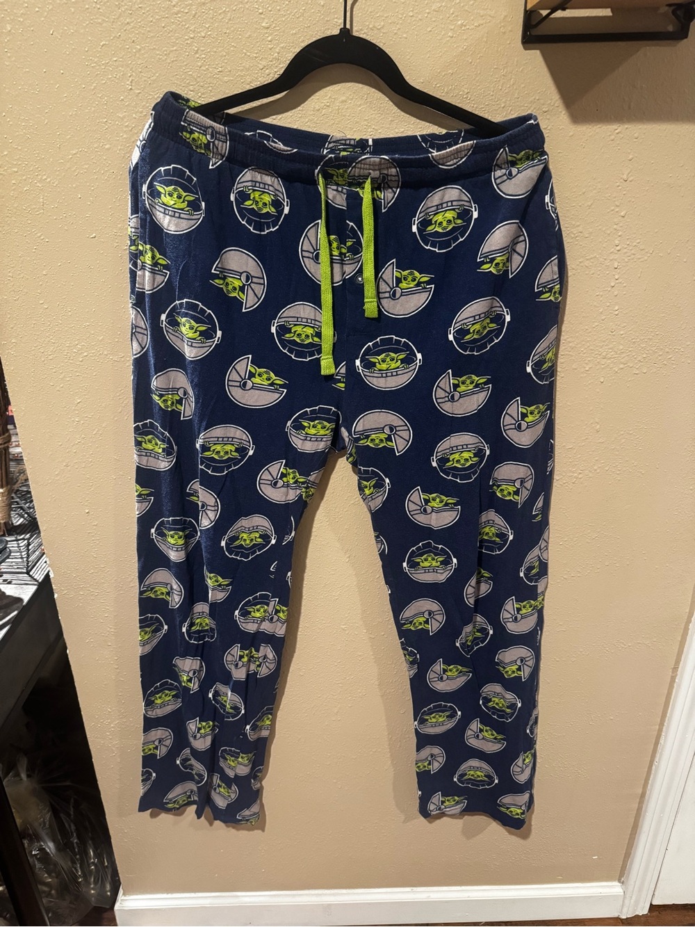 Star Wars Navy Blue The Child Pajama Pants with Green Drawstring